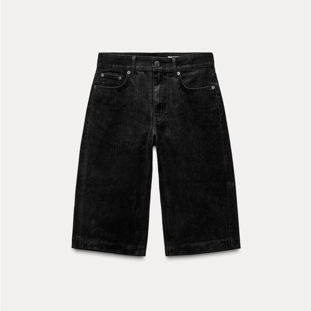 NWT Zara Woman Collection The Mid Rise Bermuda in Flock - Picture 6 of 13